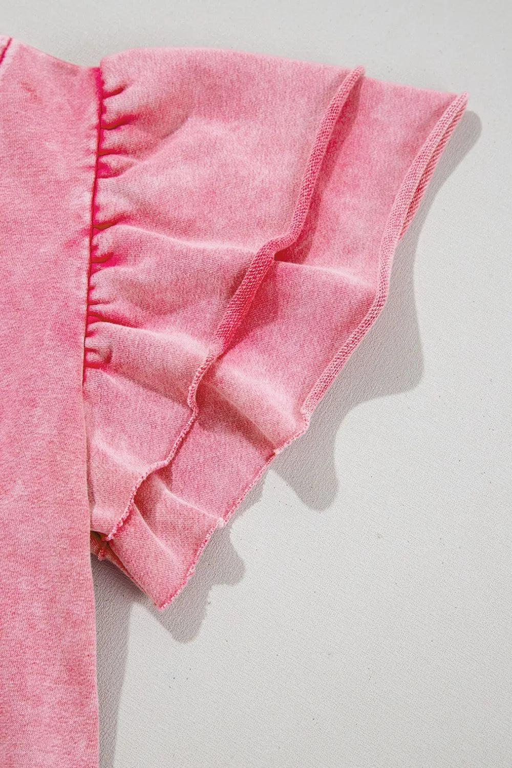 Mineral Wash Raw Edge Ruffle Mini Dress - product image 11