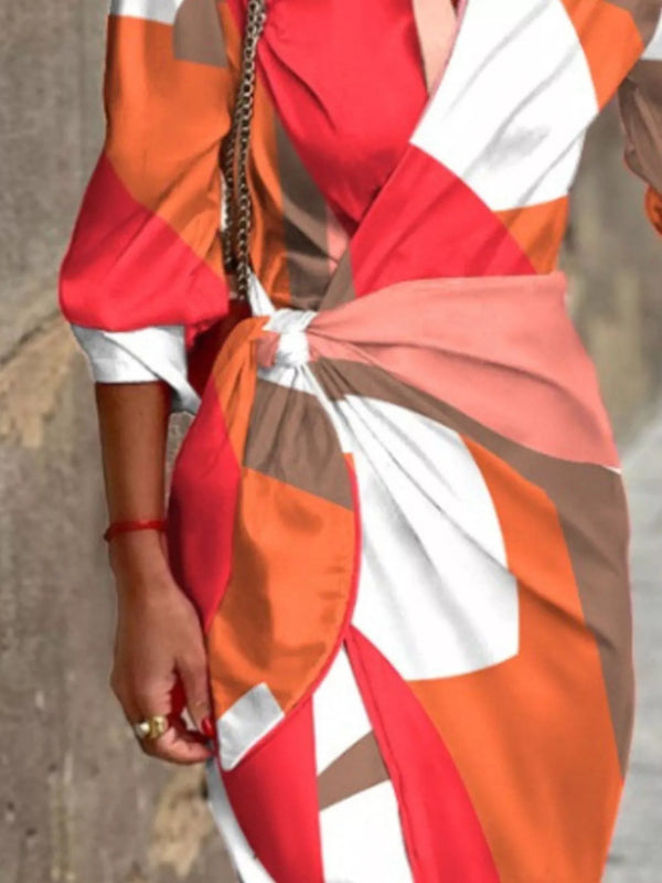 Printed Collared Neck Shirt Dress - product image 11