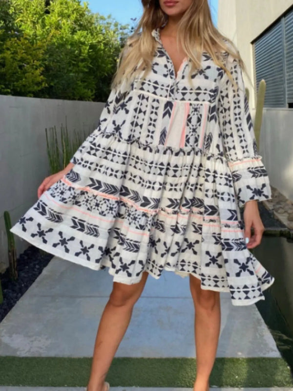 Printed Tiered Babydoll Dress - product image 8