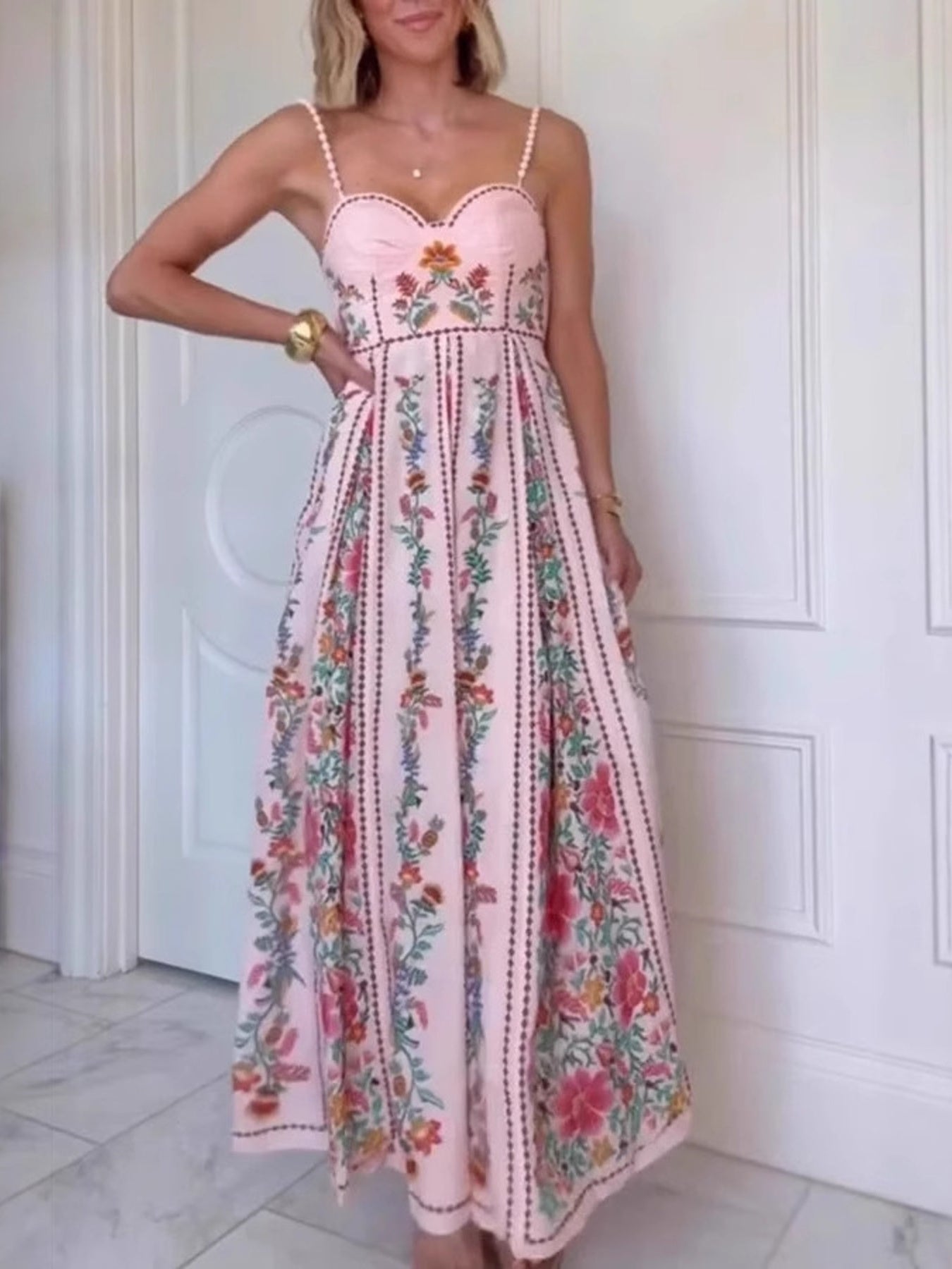 Floral Print Sweetheart Neck Cami Dress Main image