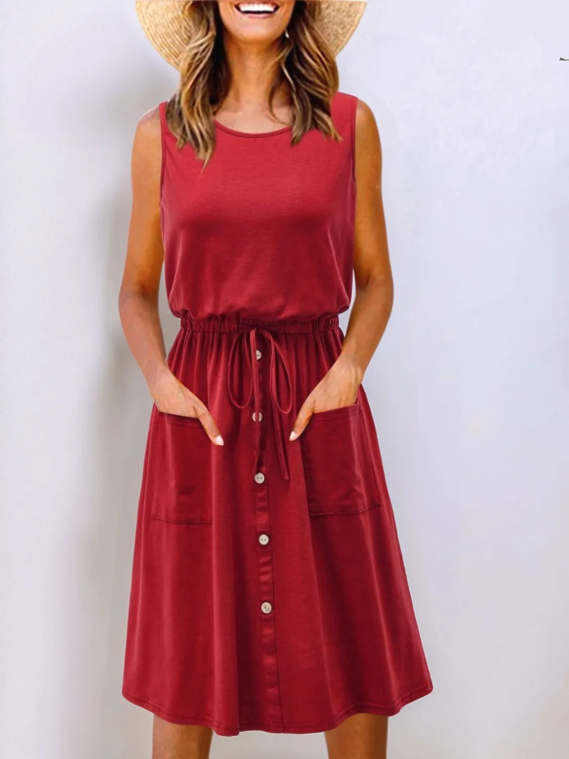 Round Neck Sleeveless Tank Dress Main image