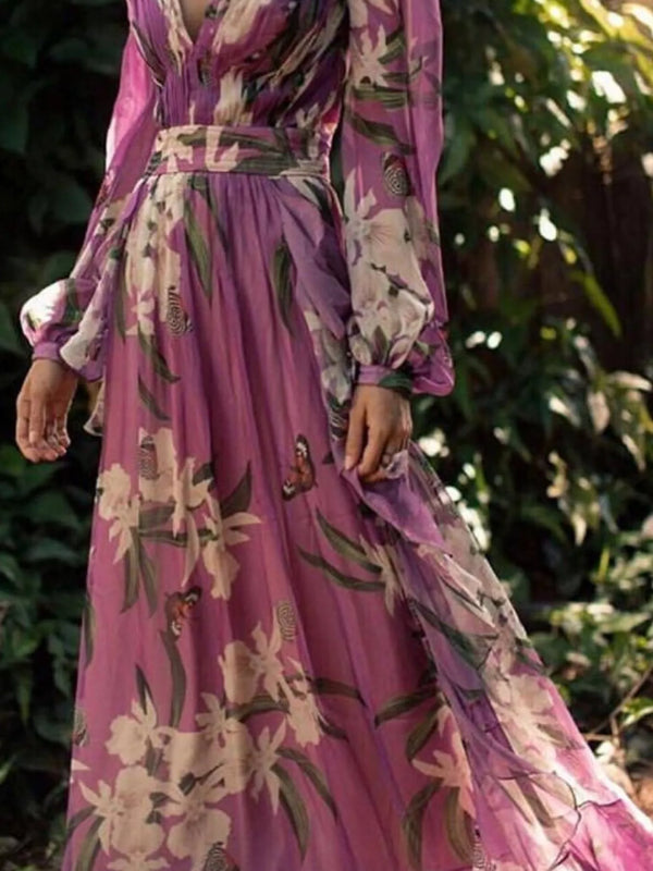 Floral Print Long Sleeve Maxi Dress - product image 3
