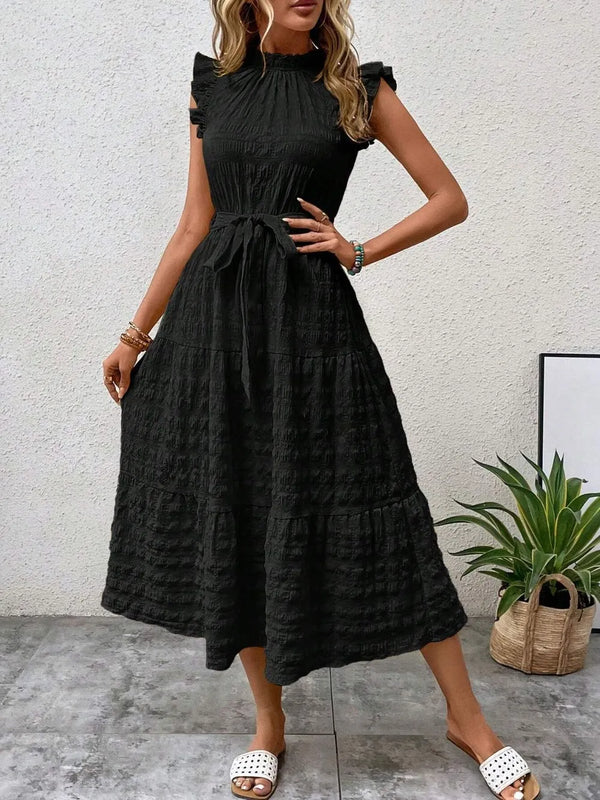 Tied Ruffled Cap Sleeve Midi Dress - product image 14