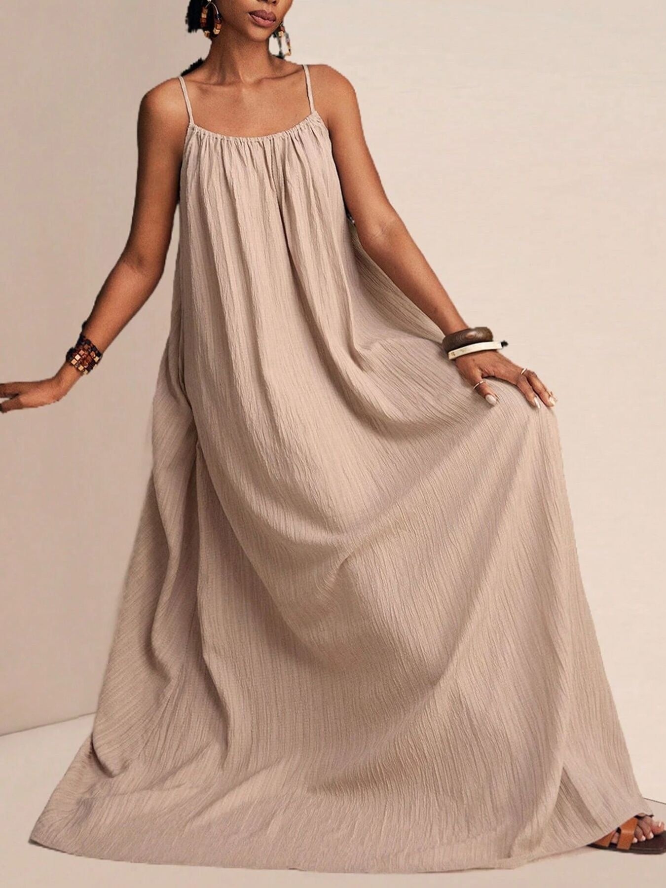 Spaghetti Strap Flowy Maxi Dress view 5 - Shopiebay