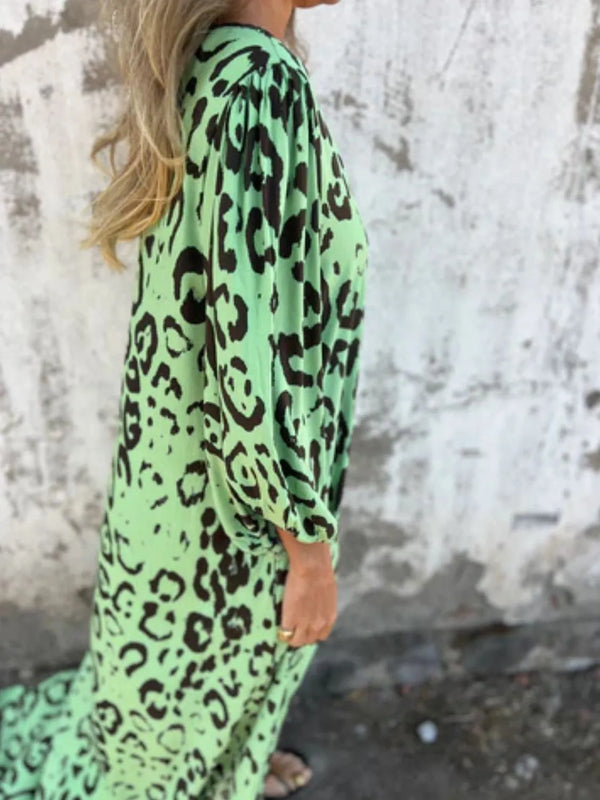 Printed V-Neck Dress with Pockets - product image 27