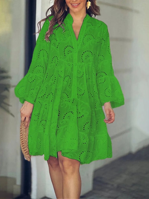 Eyelet Ruffled Hem Tiered Dress - product image 13