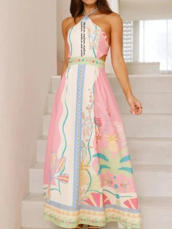 Halter Neck Printed Maxi Dress - product image 4