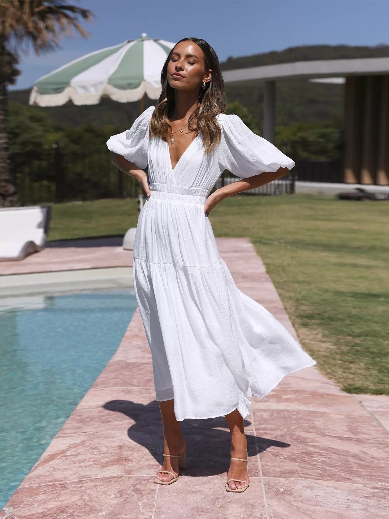 Tiered Puff Sleeve Midi Dress - product image 17