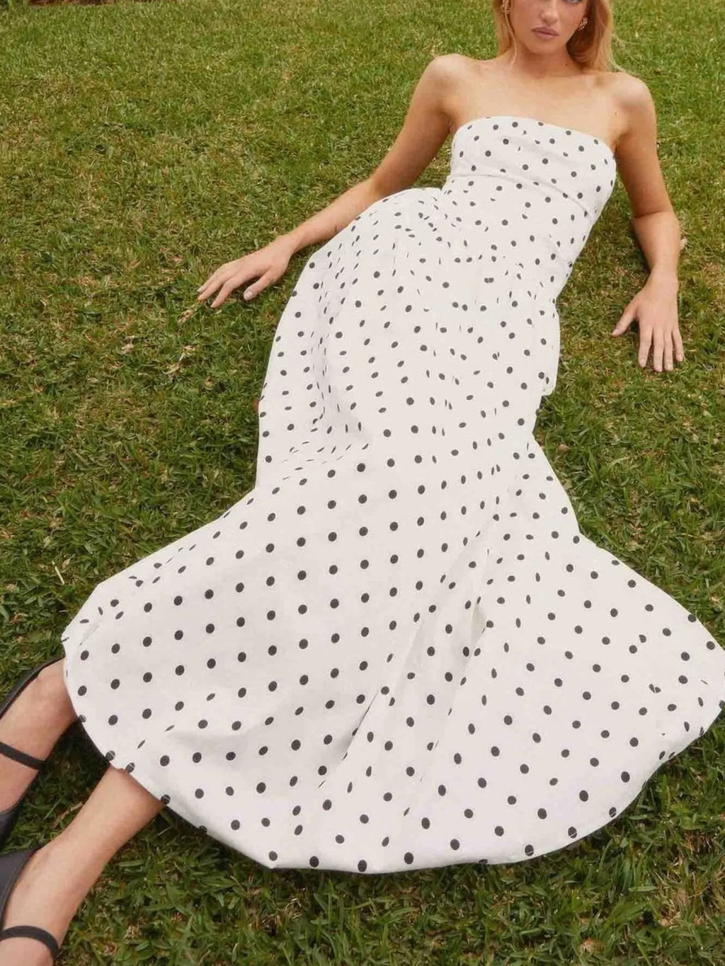 Ruched Printed Tube Maxi Dress - product image 14