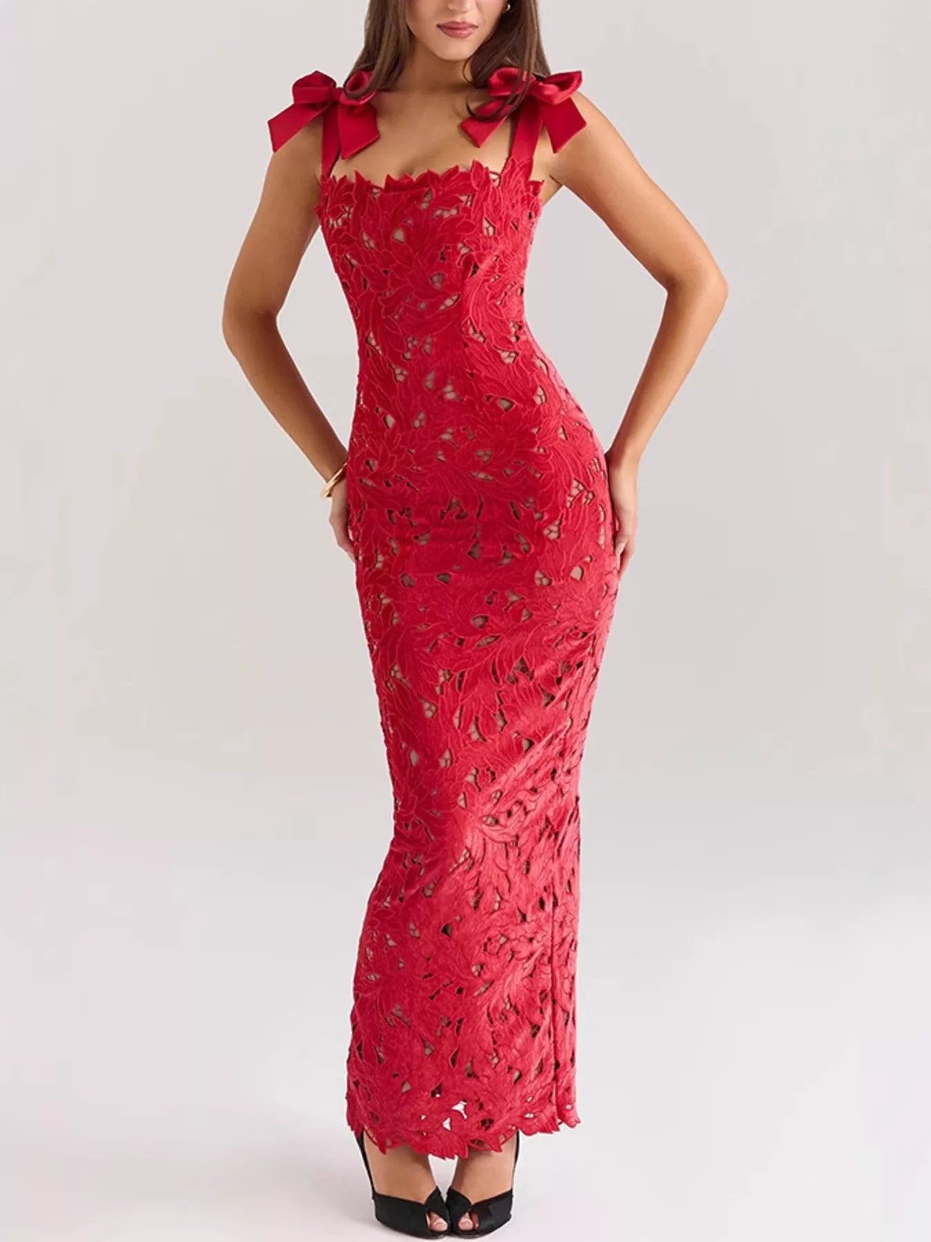 Slit Tie Shoulder Maxi Dress - product image 6
