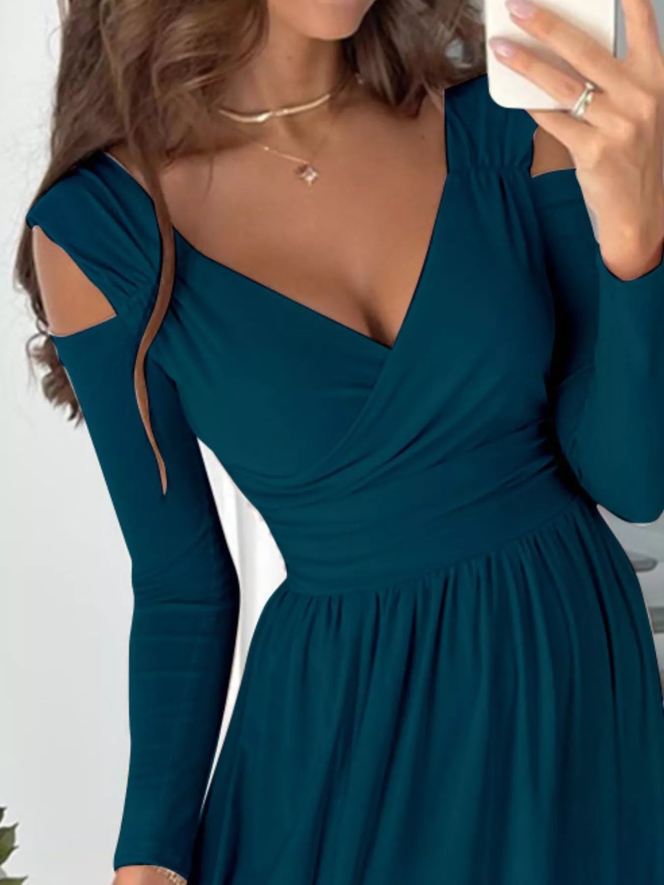 Slit Surplice Cold Shoulder Maxi Dress - product image 5