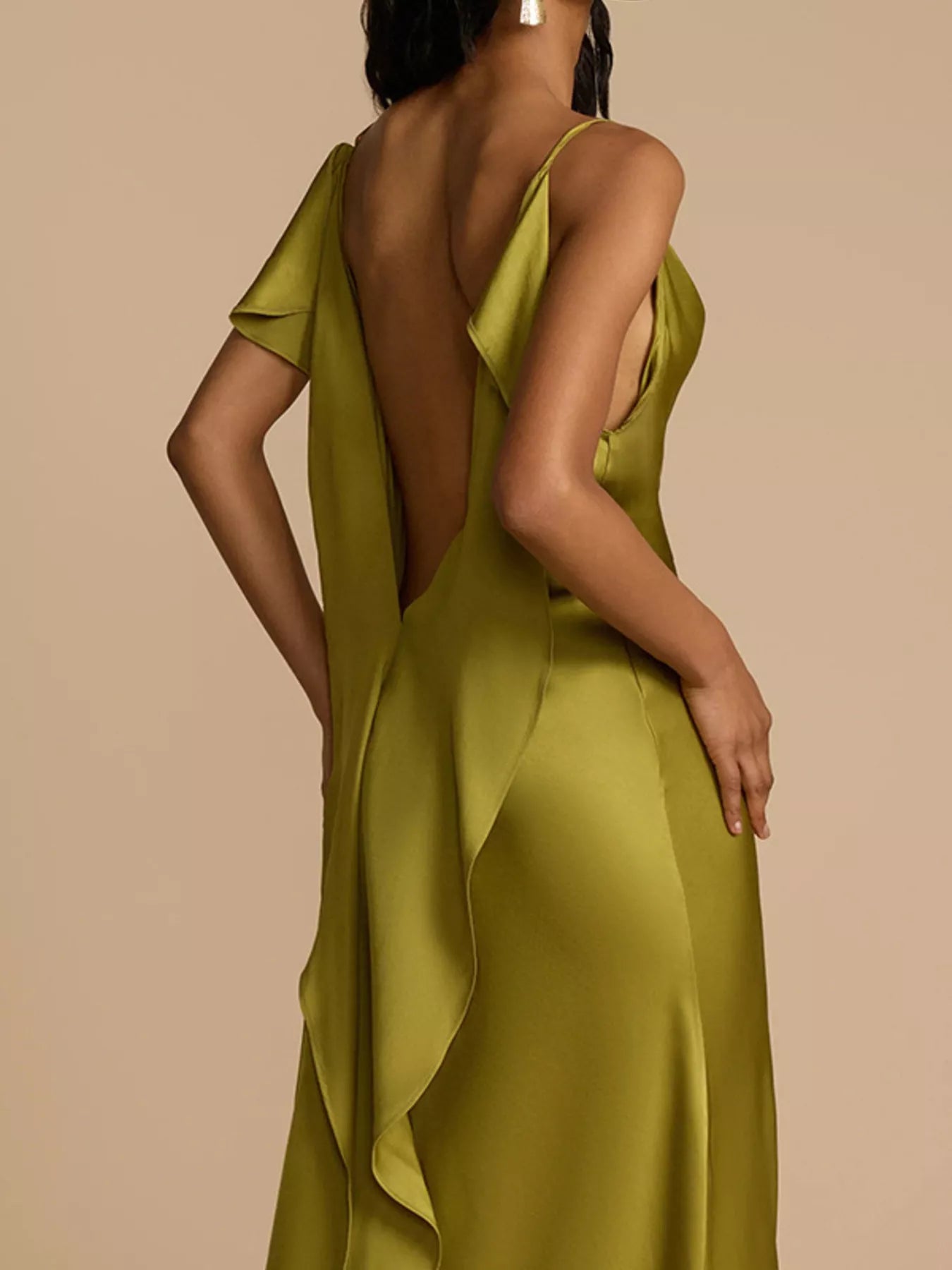 Satin Cowl Neck Slit Maxi Dress - product image 8