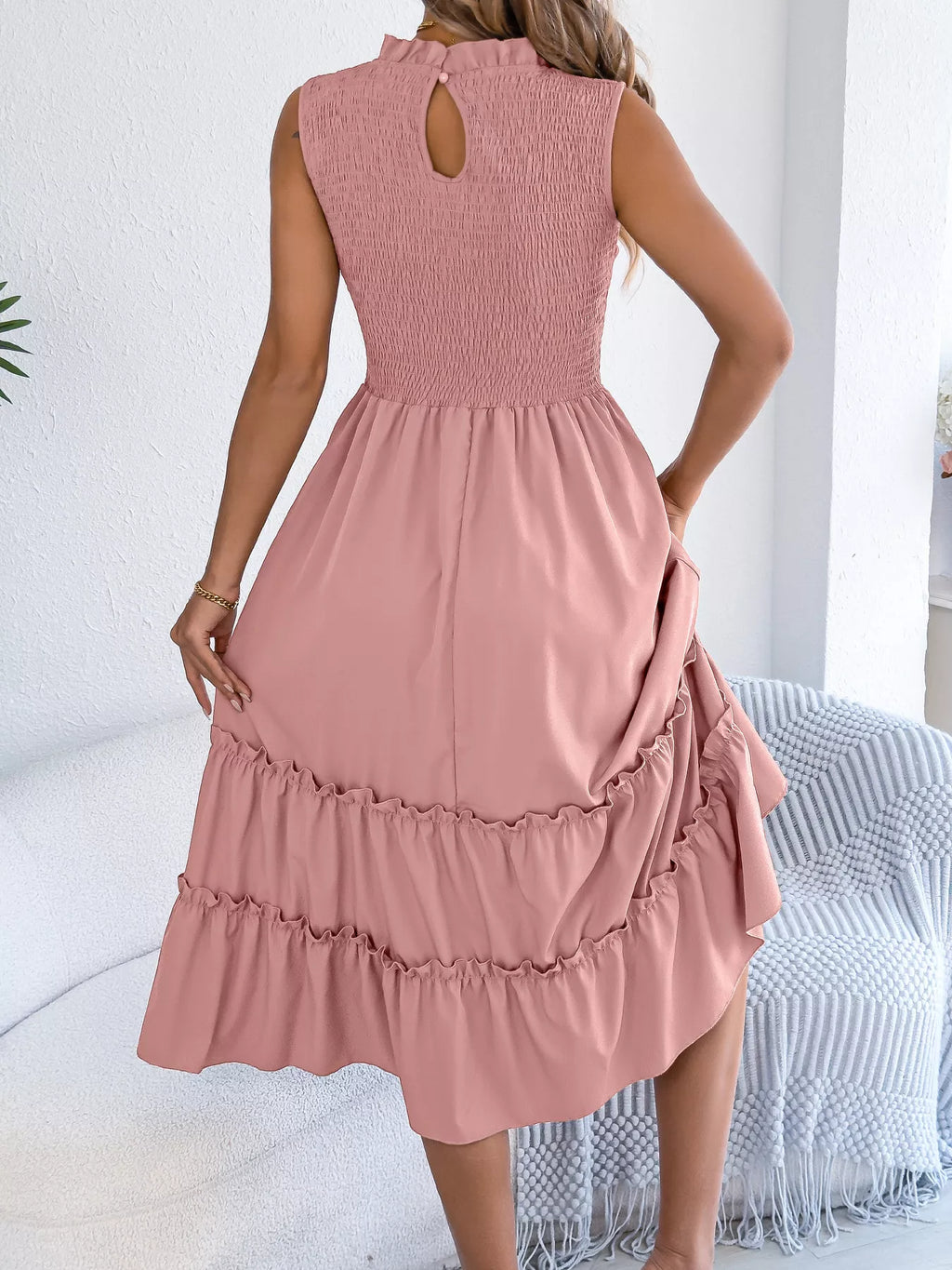 Smocked Sleeveless Tiered Dress - product image 30
