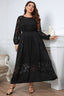 Honey Melo Apparel Plus Size Embroidery Round Neck Long Sleeve Maxi Dress - product image 4