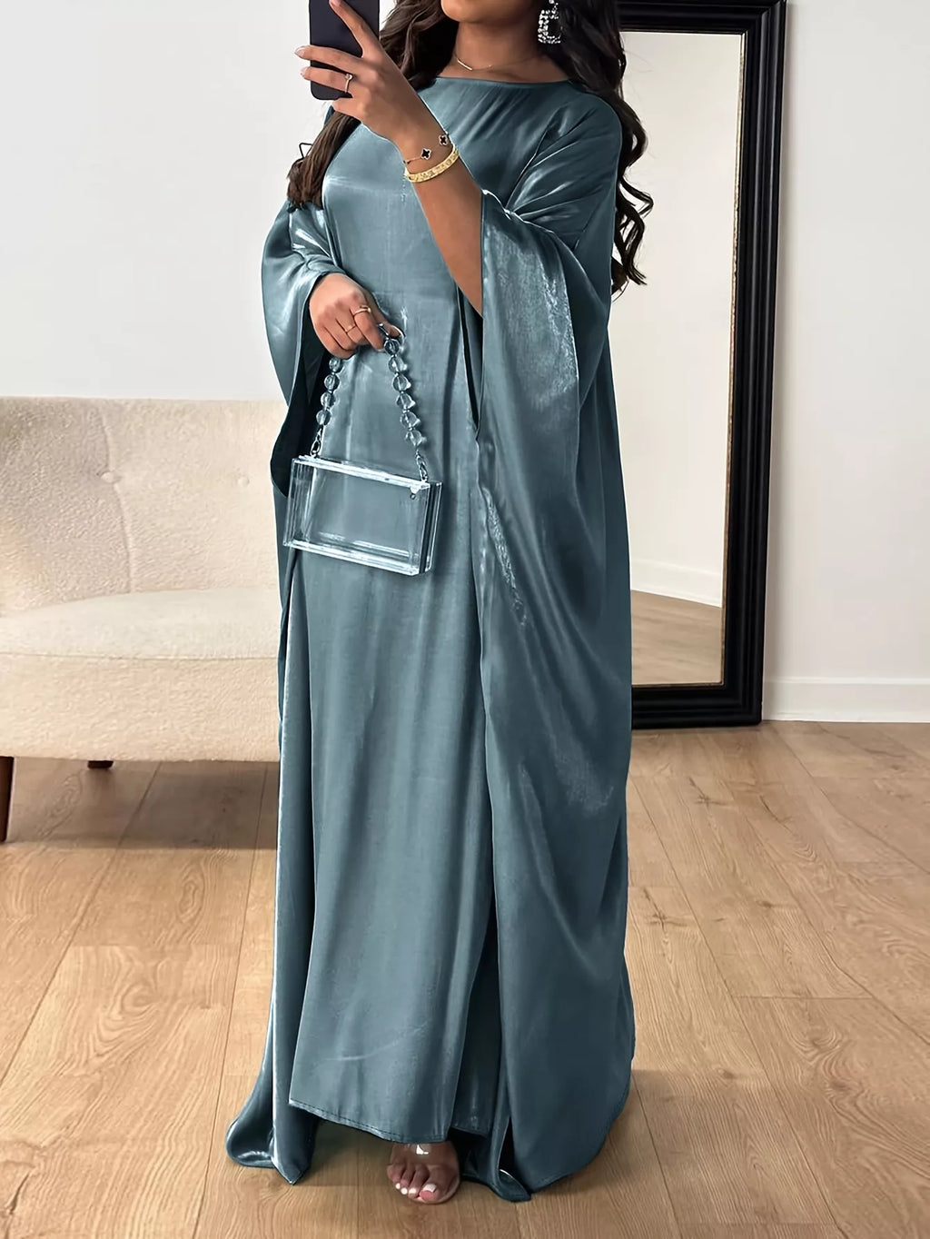 Round Neck Kimono Sleeve Maxi Dress - product image 3