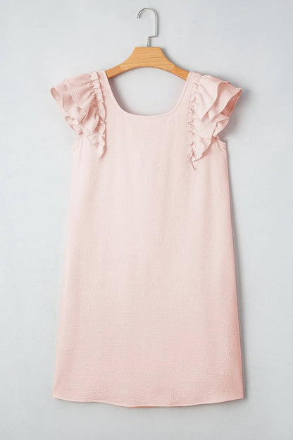 Ruffle Sleeve Bow Back Mini Dress view 3 - Shopiebay