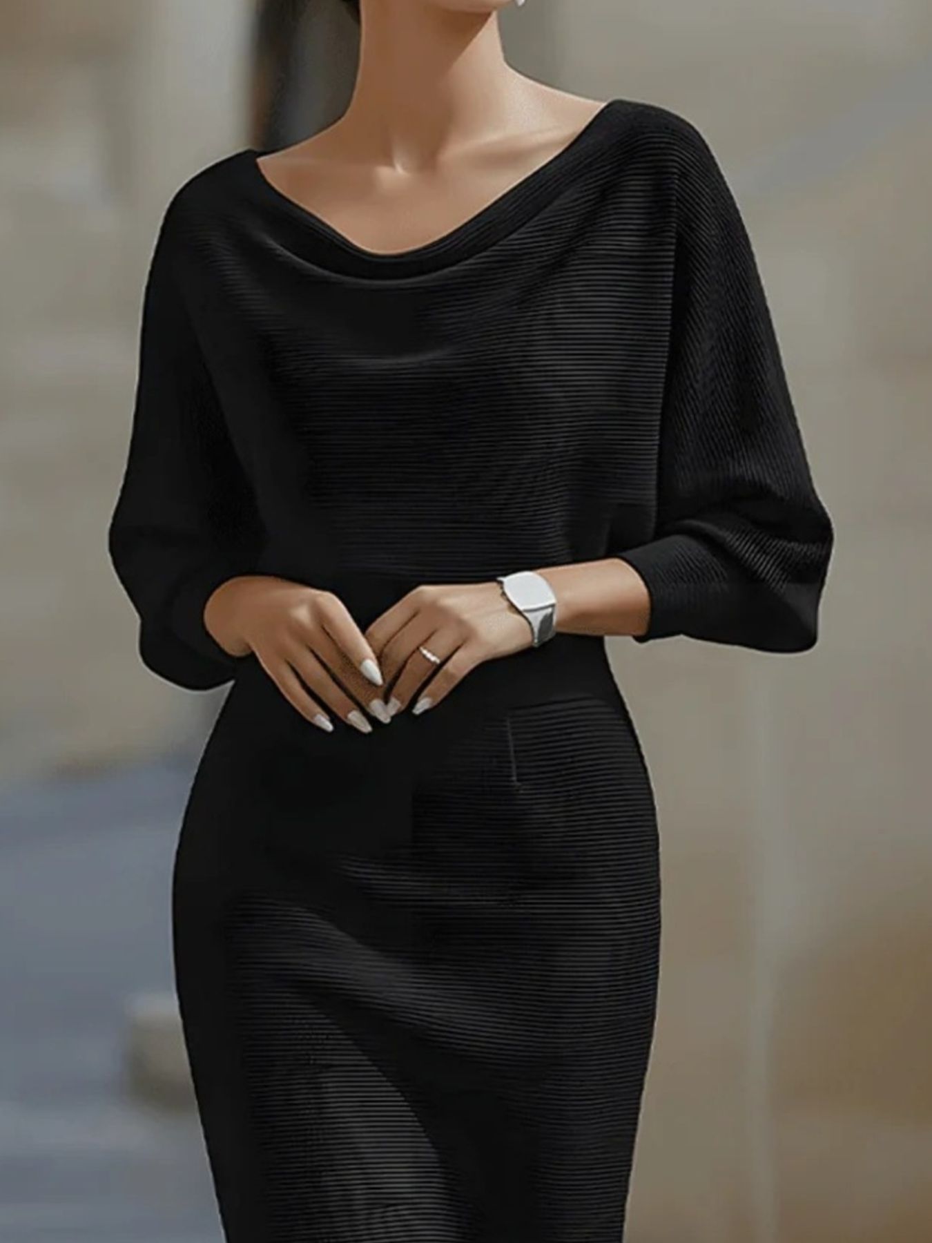Cowl Neck Knit Bodycon Dress - product image 5