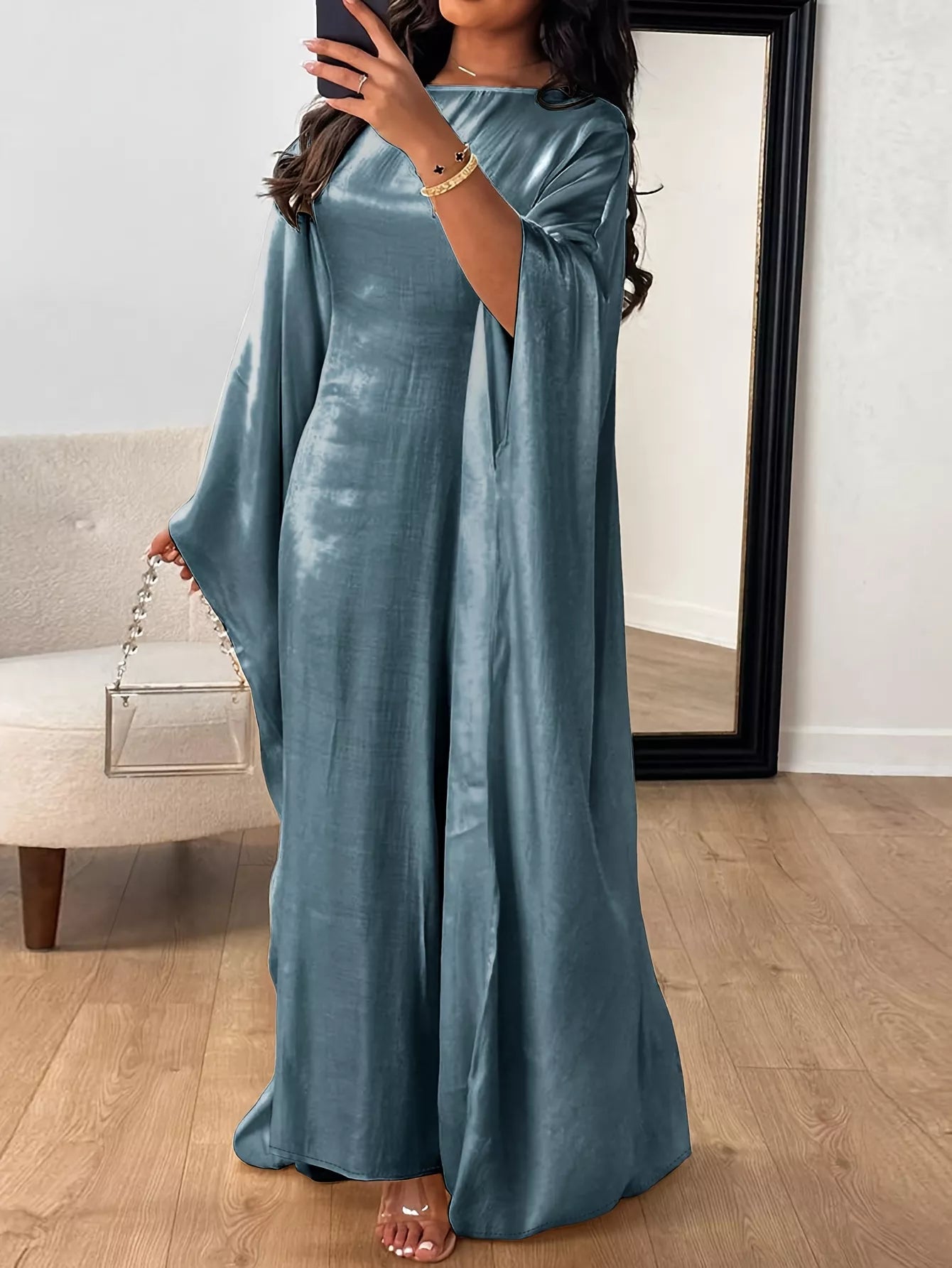 Round Neck Kimono Sleeve Maxi Dress - product image 4