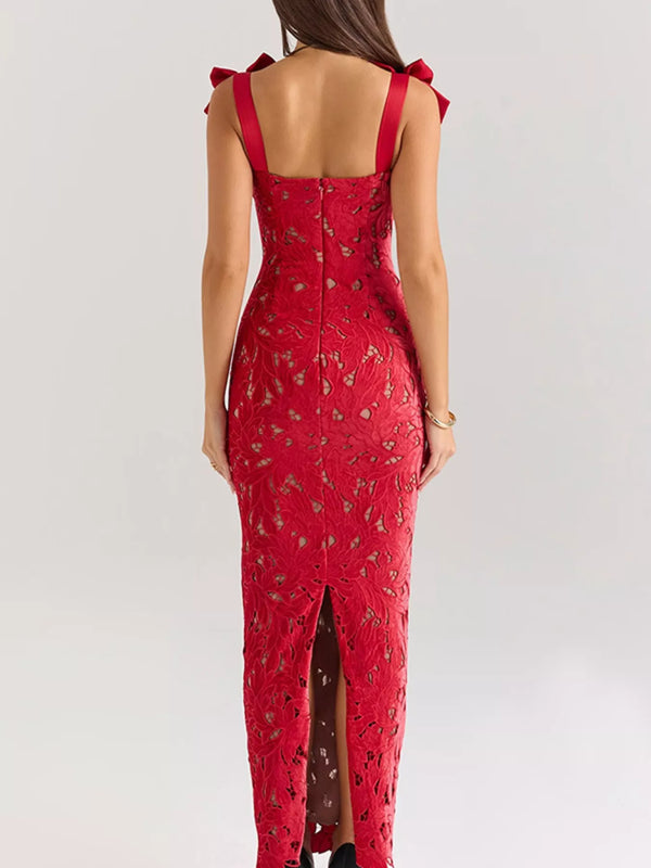Slit Tie Shoulder Maxi Dress - product image 11