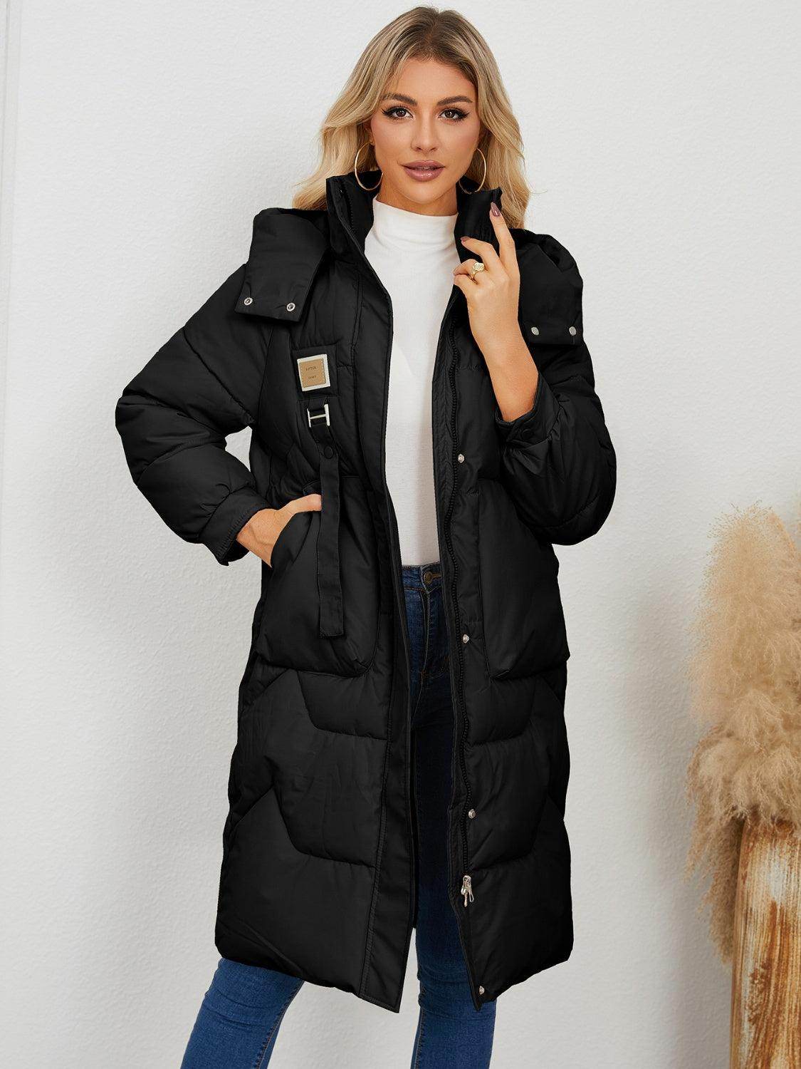 Long Sleeve Longline Hooded Winter Coat for Women Main image