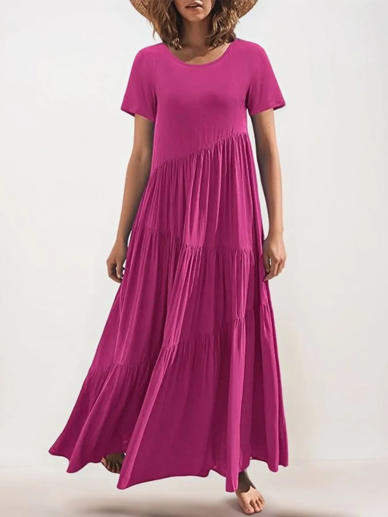 Round Neck Tiered Ruffle Maxi Dress - product image 7