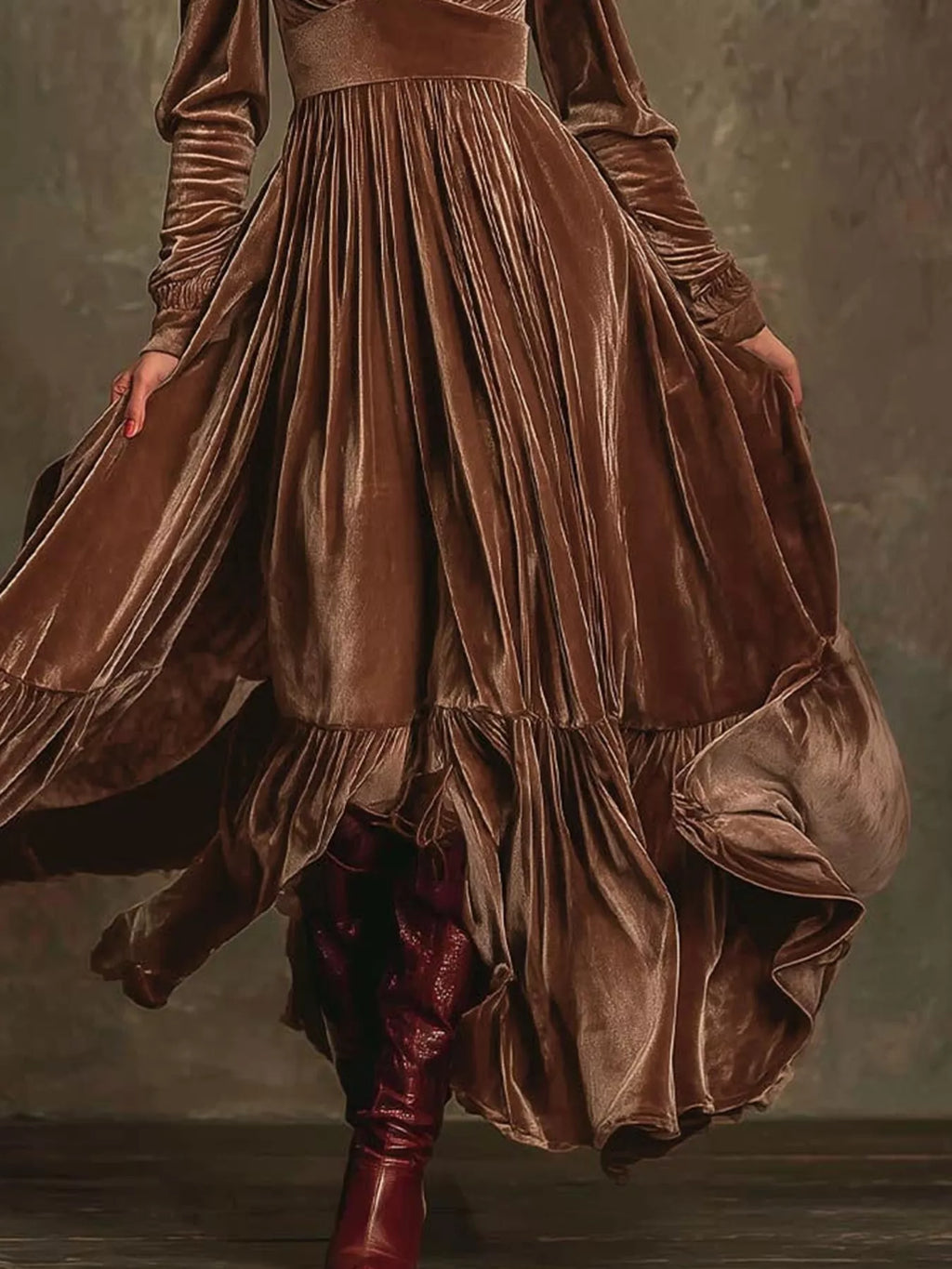 Ruffled Hem Long Sleeve Dress - product image 9