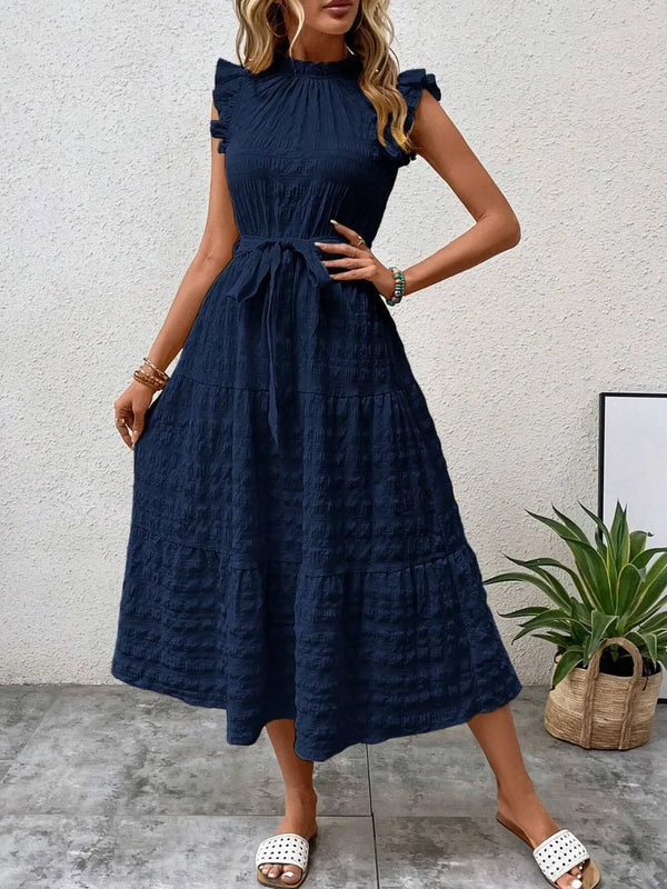 Tied Ruffled Cap Sleeve Midi Dress - product image 18
