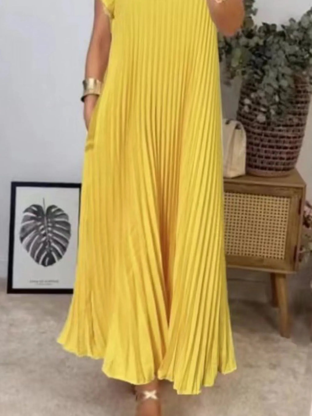 Pleated Round Neck Maxi Dress - product image 10