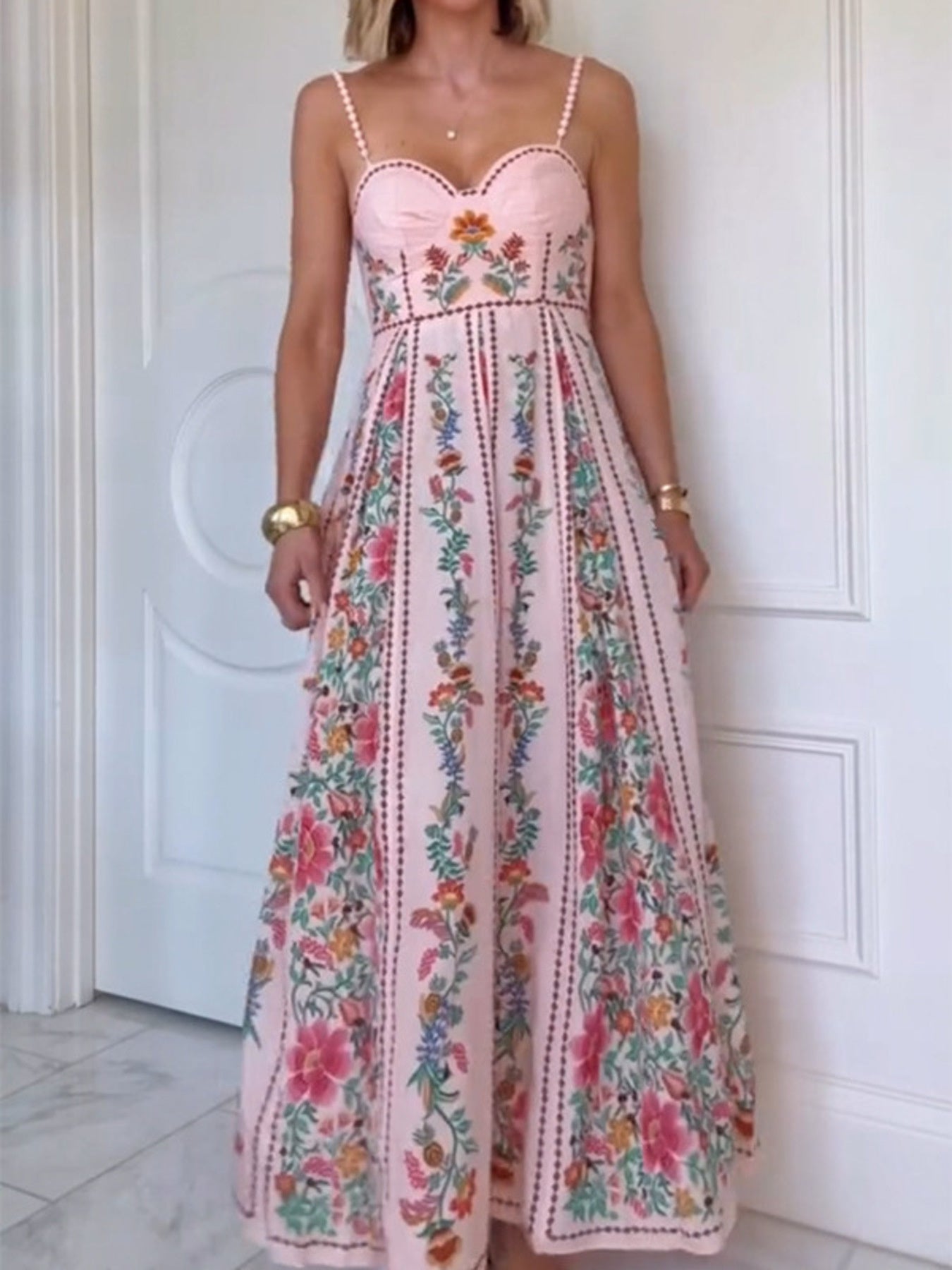 Floral Print Sweetheart Neck Cami Dress Secondary image