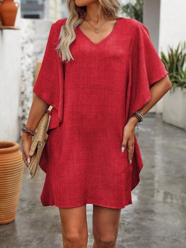 Ruffled Flutter Sleeve V-Neck Mini Dress - product image 12