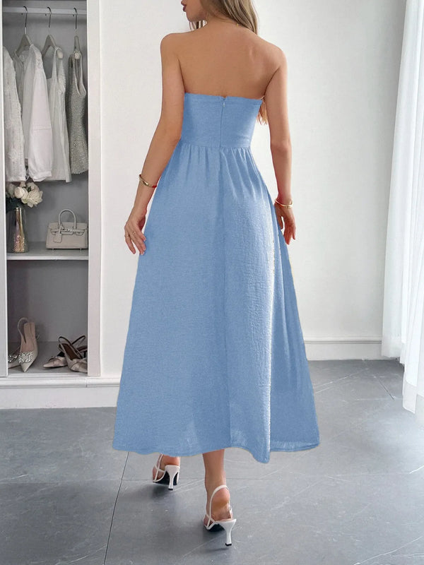 Strapless A-Line Midi Dress with Pockets - product image 13