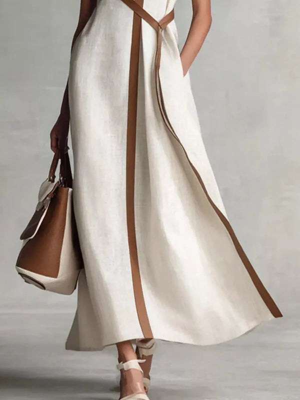 Full Size Contrast Trim Sleeveless Maxi Dress Plus Size - product image 2