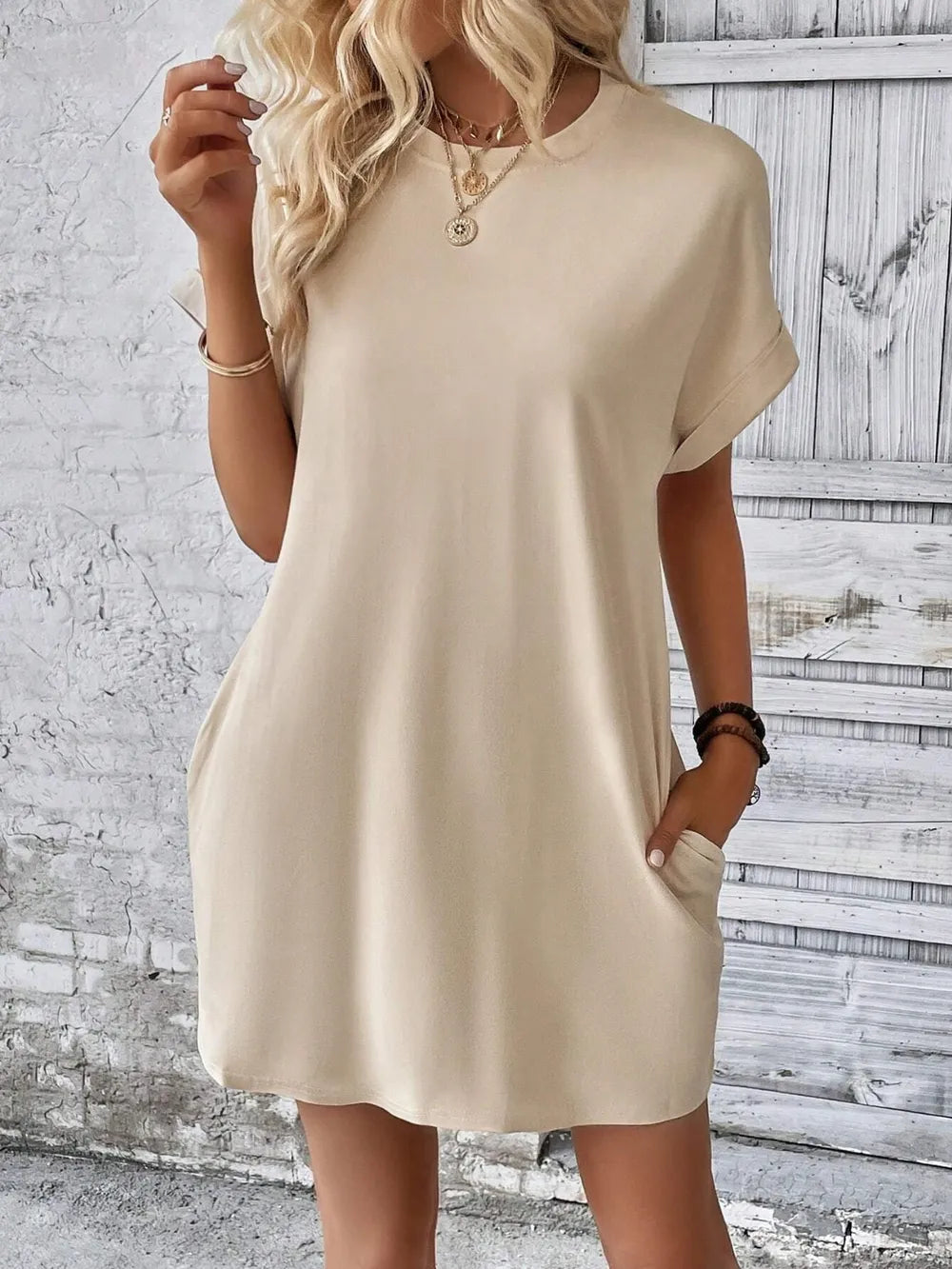 Round Neck Short Sleeve Mini Dress - product image 8
