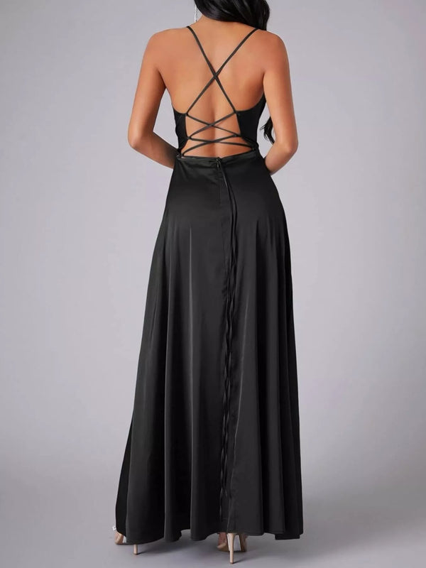 Lace Up Back Split Maxi Dress - product image 8