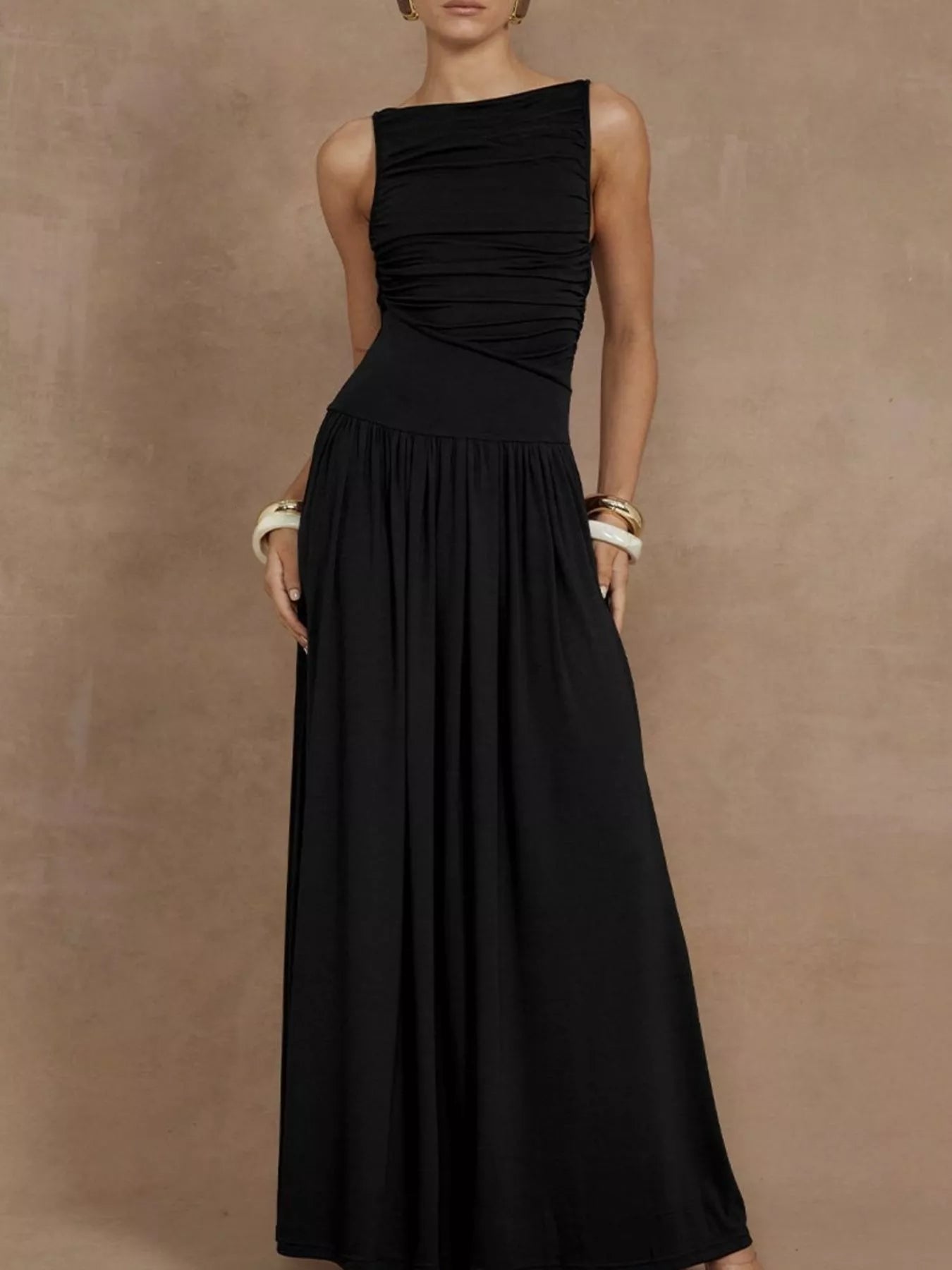 Ruched Sleeveless Maxi Dress Main image