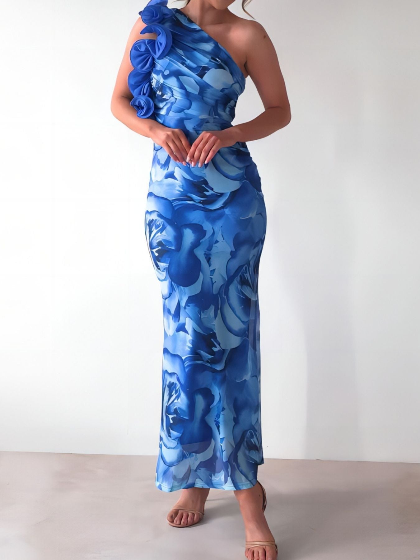 Floral Print One-Shoulder Maxi Dress - product image 9