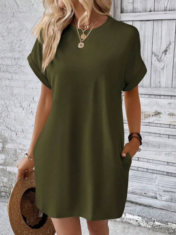 Round Neck Short Sleeve Mini Dress - product image 26