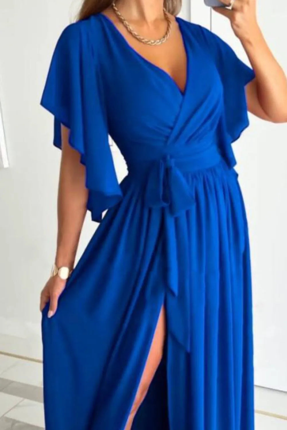 Surplice Flutter Sleeve Maxi Dress - product image 12