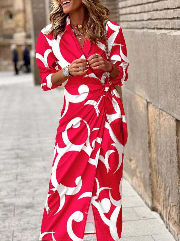 Printed Collared Neck Shirt Dress - product image 4