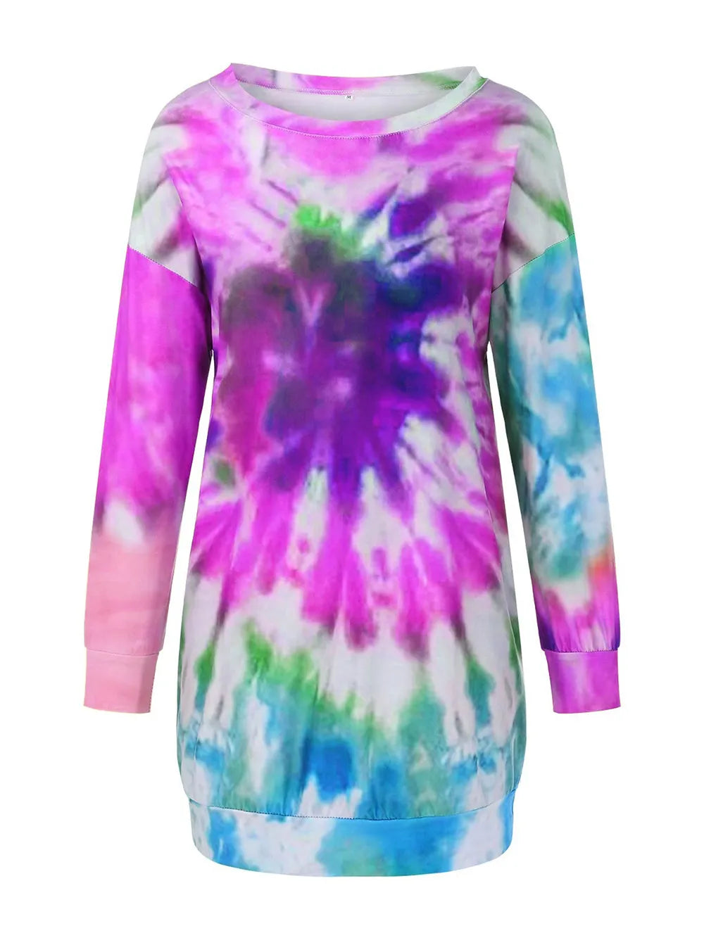 Tie-Dye Round Neck Long Sleeve Dress - product image 5
