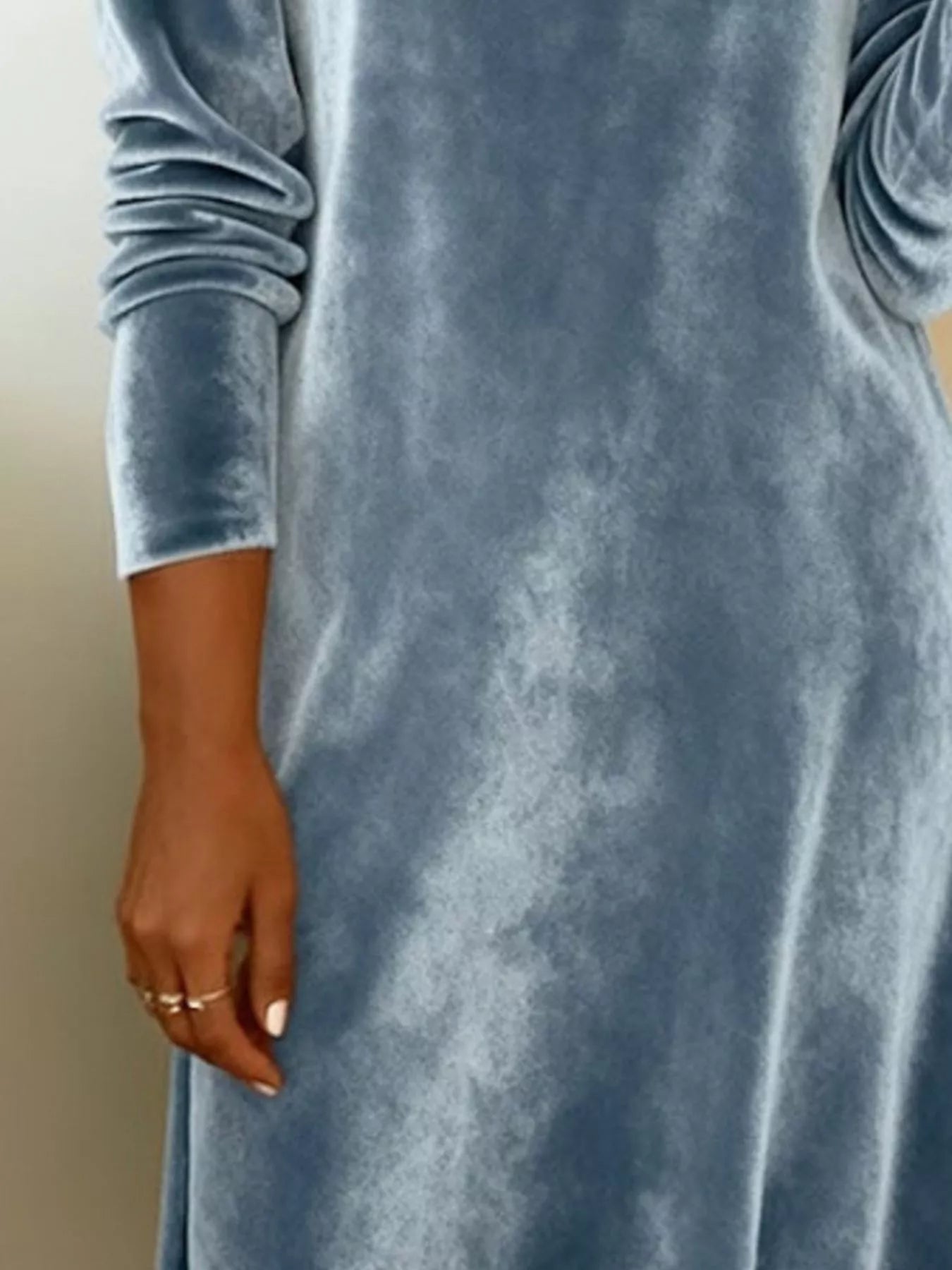 Velvet Cowl Neck Long Sleeve Mini Dress - product image 15