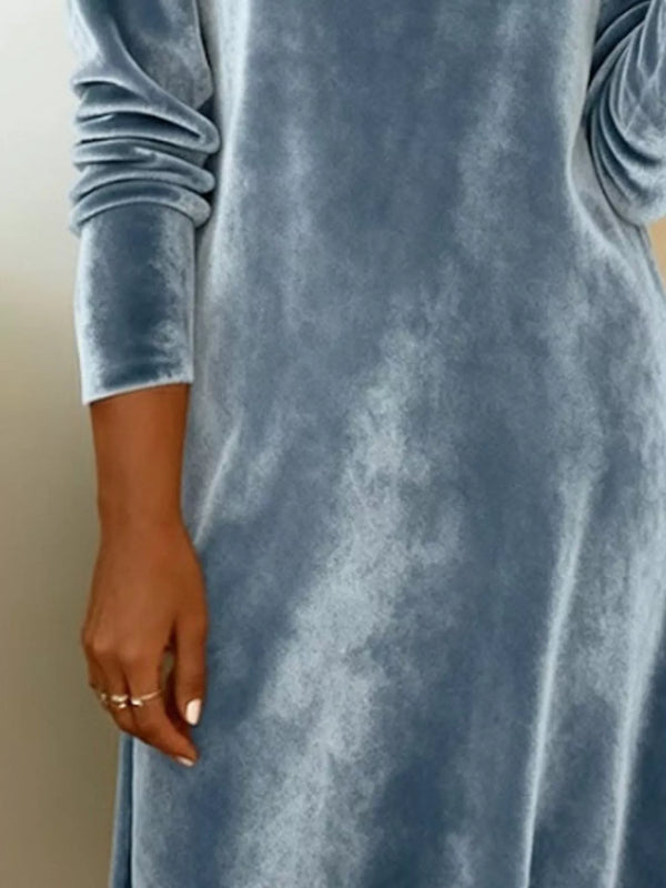 Velvet Cowl Neck Long Sleeve Mini Dress - product image 15