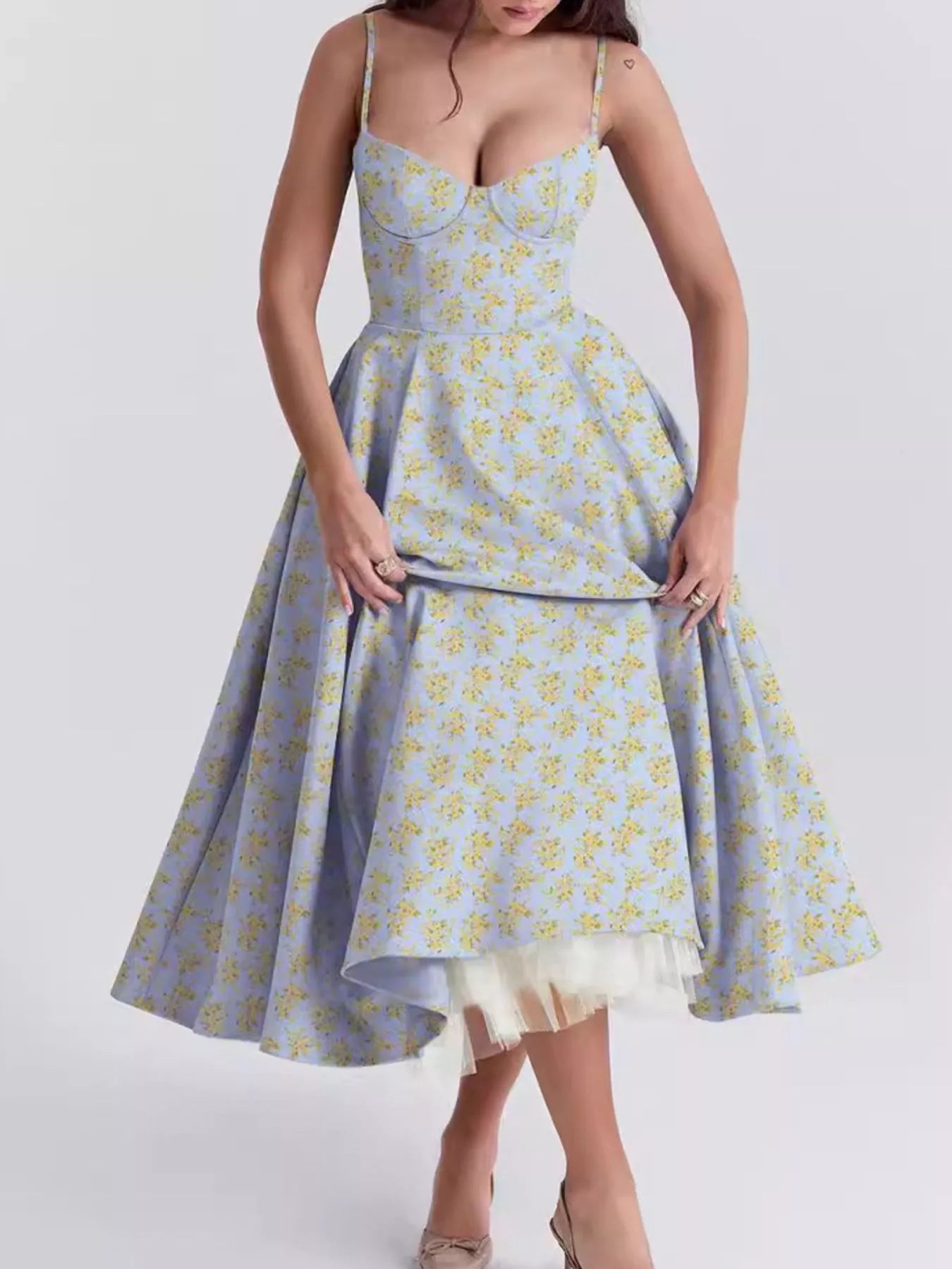 Sweetheart Neck A-Line Midi Dress - product image 23