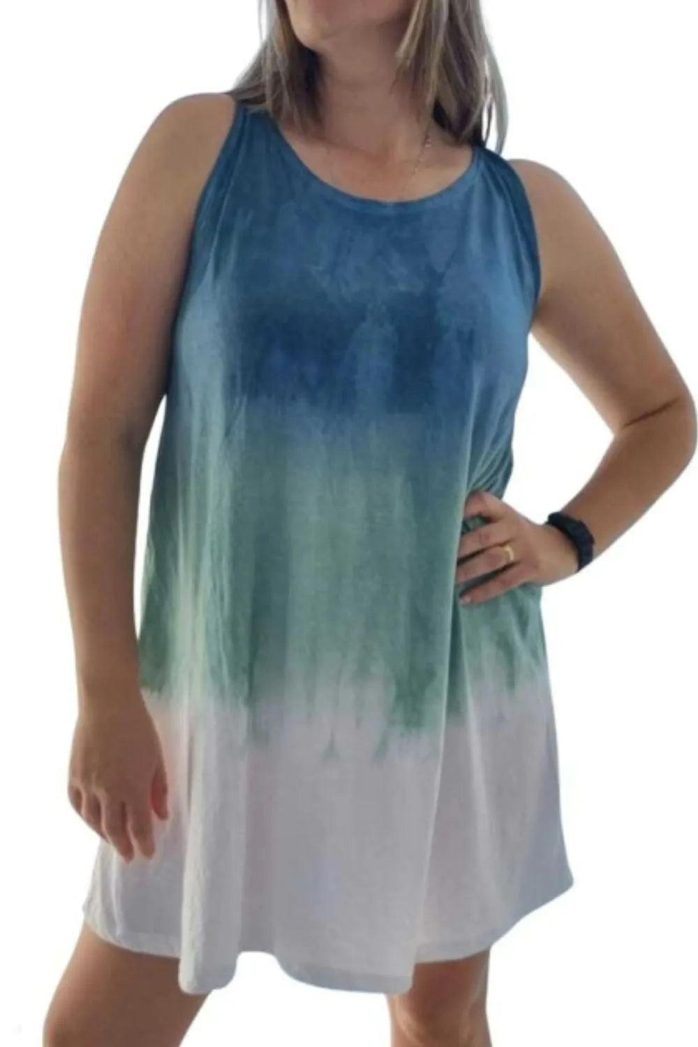 Tie-Dye Sleeveless Mini Tank Dress view 6 - Shopiebay