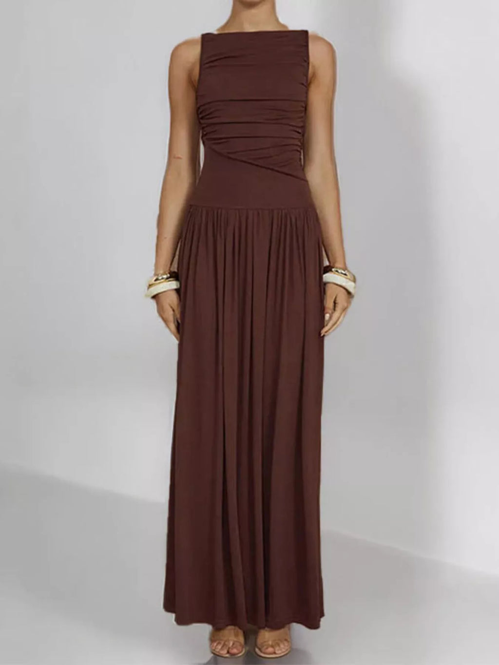 Ruched Sleeveless Maxi Dress - product image 7