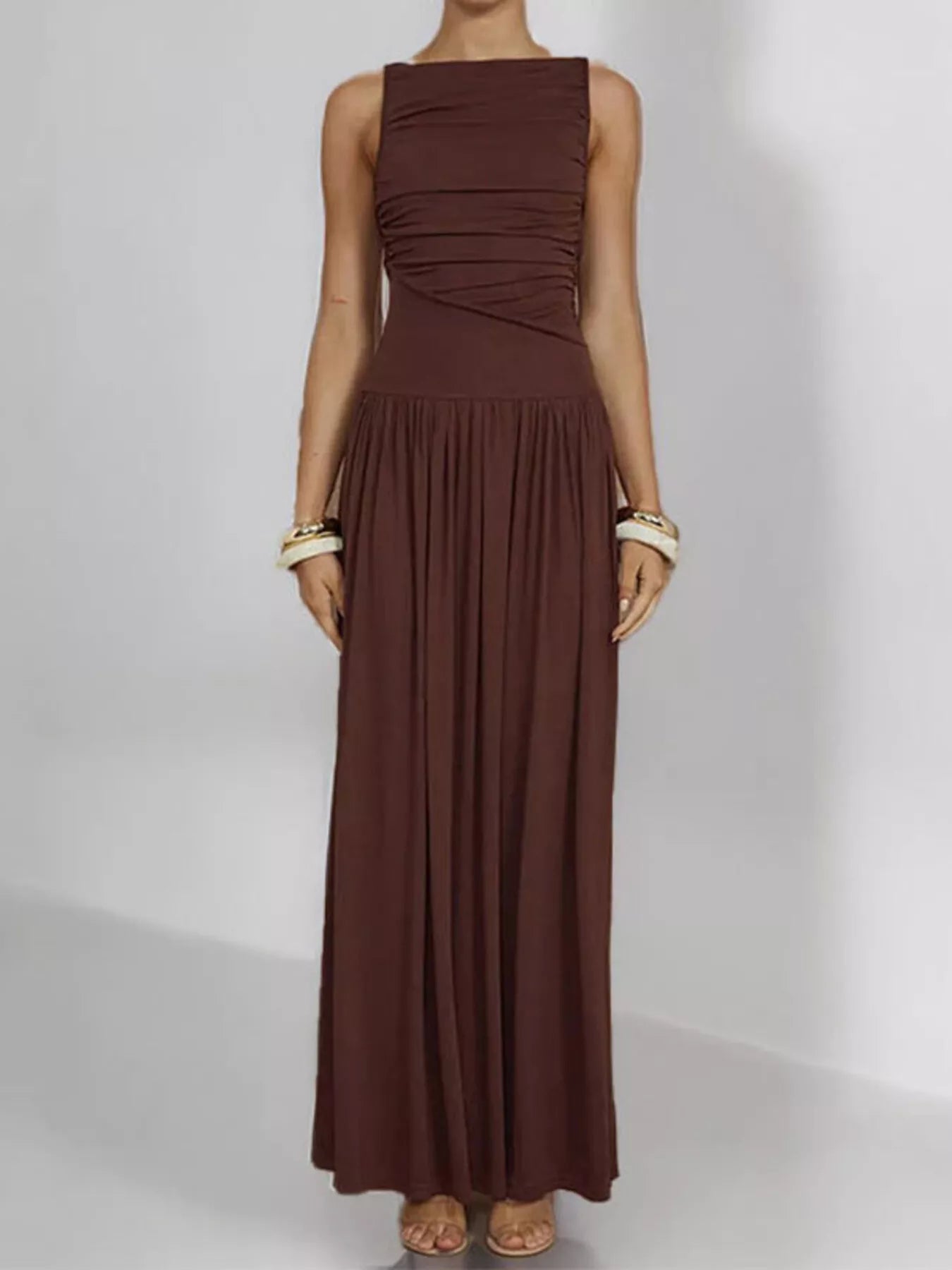 Ruched Sleeveless Maxi Dress - product image 7