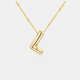 Gold-Plated Letter Pendant Necklace