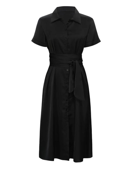 Button Down Belted Midi Shirt Dress view 7 - Shopiebay