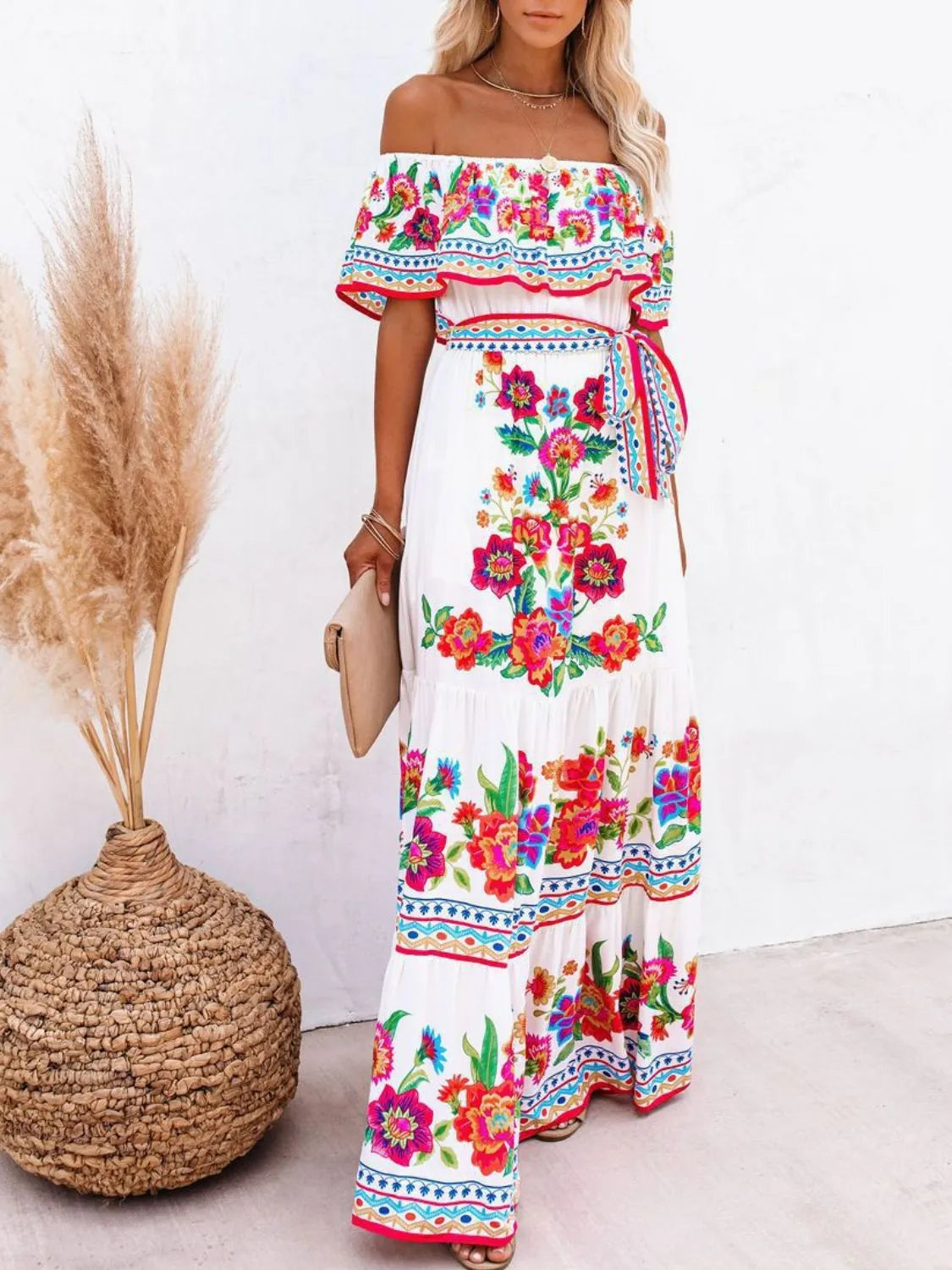 Floral Off Shoulder Ruffle Maxi Dress - product image 6