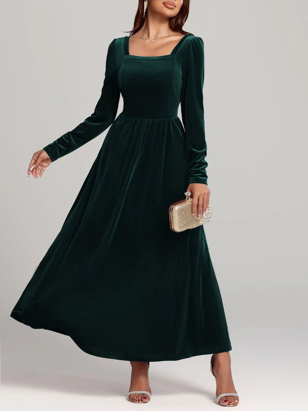 Velvet Square Neck Long Sleeve Dress - product image 6